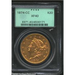 1874-CC $20 XF40 PCGS....