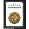 Image 1 : 1877-CC $20 AU50 ANACS. A moderately rare Carson City twenty that is quite elusive in Uncirculate...