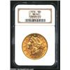 Image 1 : 1878 $20 MS60 NGC. The lower right reverse is minutely die doubled, a feature most observable on...