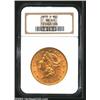 Image 1 : 1878-S $20 MS60 NGC. Liberty's cheek and the arrow feathers are moderately abraded, but the mint...