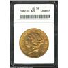 Image 1 : 1882-CC $20 AU50 ANACS. Mildly circulated with even wear. There is some charcoal-colored patina o...