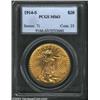 Image 1 : 1914-S $20 MS63 PCGS. The centers have rich orange-gold and steel-blue color. A nicely struck and...