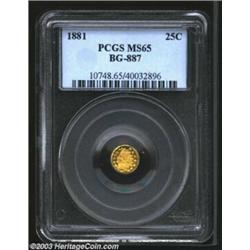 1881 25C Indian Round 25 Cents, BG-887, R.5, MS65 PCGS....