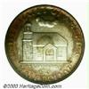 Image 3 : 1936 50C Delaware MS67 NGC. Tab toned on the obverse in crimson-russet shadings and a silver-gray...