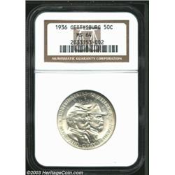 1936 50C Gettysburg MS64 NGC. A few trivial ticks are scattered over the obverse, with one notice...