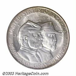 1936 50C Gettysburg MS67 PCGS. The otherwise silver-gray surfaces reveal whispers of pale tan col...