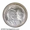 Image 1 : 1936 50C Gettysburg MS67 PCGS. The otherwise silver-gray surfaces reveal whispers of pale tan col...