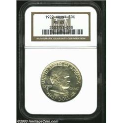 1922 50C Grant no Star MS65 NGC. Extensive die striations (as struck) are seen on the obverse of...