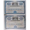 Image 1 : ERIE RAILROAD COMPANY STOCK CERTIFICATES, 2 100 SHARE CERTIFICATES