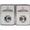 Image 1 : 2-1945 WASHINGTON QUARTER NGC MS65 GEMS!