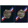 Image 1 : UNC SILVER DOLLAR BOX/COA: 1991 KOREA + 1991 USO