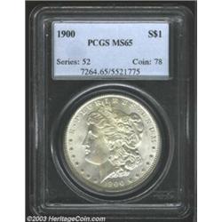 1900 $1 MS65 PCGS. Sharply struck and well preserved, Miss Liberty's cheek and the left obverse f...