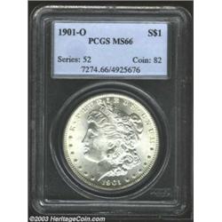 1901-O $1 MS66 PCGS. A superlative Gem, well struck and fully brilliant, with radiant snowy-white...