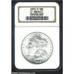 1902-S $1 MS64 NGC. An appealing near-Gem with a brilliant, fully lustrous appearance. The strike...