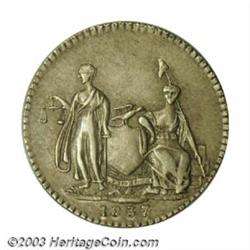 1837 Feuchtwanger's Composition Three Cent Token New York, NY XF45. Low-117. HT-262. R.3. German...