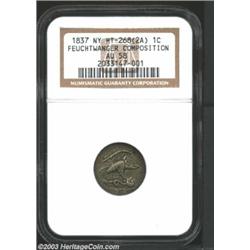 1837 1C Feuchtwanger Cent AU58 NGC....