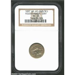 1837 Feuchtwanger One Cent New York, NY MS63 NGC....