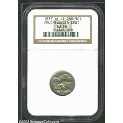1837 Feuchtwanger One Cent New York, NY AU58 NGC....