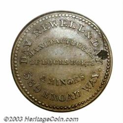 Undated Day Newell &amp; Day New York, NY XF45. Low-239. HT-247. R.6. 27 mm. A small dark area on...