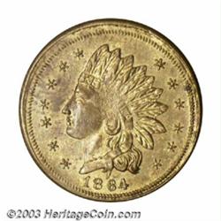 Rare Eagle Die 284 On A Patriotic Brass AU50. Fuld-96/284b. R.9. A mostly yellow token that was v...