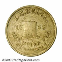 1863 R.T. Kelly New York, NY Struck Over An 1859 Indian Cent MS60....