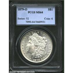 1879-O $1 MS64 PCGS. A lustrous, nicely struck, and nearly brilliant Choice Uncirculated cartwhee...