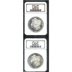 1879-S $1 MS66 NGC, a gorgeous and brilliant Gem with frosty devices and lightly reflective field...