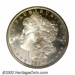 1880-CC $1 MS66 PCGS. Bright and highly lustrous with intense mint frost on the devices. The fiel...