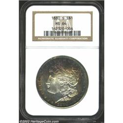 1880-S $1 8 Over 7 MS64 NGC. VAM-9. Top 100 Variety. <B>NGC has certified this coin as a usual 18...