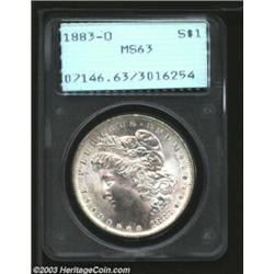 1883-O $1 MS63 PCGS. The mintmark appears to be lightly repunched within the loop. Generally bril...