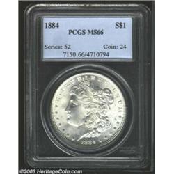 1884 $1 MS66 PCGS. A bold strike, potent luster, and meticulously preserved surfaces combine forc...