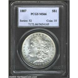 1887 $1 MS66 PCGS. The reverse side of this superlative Gem is fully brilliant and nearly pristin...