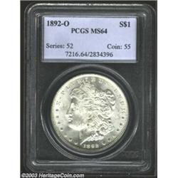 1892-O $1 MS64 PCGS. Atypically bold for this normally flat New Orleans date, and displaying fros...