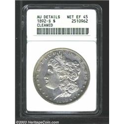 1892-S $1--Cleaned--ANACS. AU Details, Net XF45....