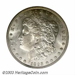 1893-O $1 MS62 PCGS. This is a very challenging date to find with any degree of eye appeal and te...