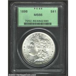 1898 $1 MS66 PCGS. A highly lustrous Gem that is brilliant aside from a hint of gold color on Lib...