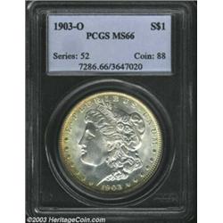 1903-O $1 MS66 PCGS. The peripheries have lovely golden-brown color. A lustrous and well struck G...