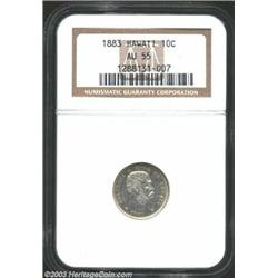 1883 10C Hawaii Ten Cents AU55 NGC....