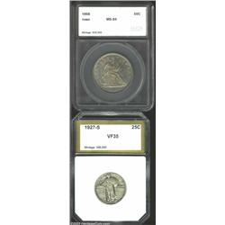 1927-S 25C Quarter VF35 PCI (VF20), dove-gray and russet patina, a refreshingly unabraded example...