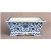 Image 1 : A BLUE AND WHITE RECTANGULAR PORCELAIN FLOWER POT