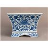 Image 5 : A BLUE AND WHITE RECTANGULAR PORCELAIN FLOWER POT