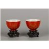 Image 1 : A PAIR OF CHINESE PORCELAIN LONGEVITY CUPS