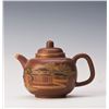 Image 1 : ZISHA TEAPOT WITH CHINESE PAINTING IN GOLD COLOR