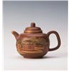 Image 2 : ZISHA TEAPOT WITH CHINESE PAINTING IN GOLD COLOR