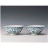 Image 1 : A PAIR OF WHITE AND BLUE PORCELAIN  BOWLS