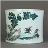 Image 2 : A FAMILLE ROSE PORCELAIN BRUSH POT