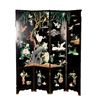 Image 1 : LACQUERED SCREEN WITH WHITE CRANES AND WILLOWS