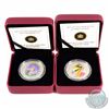 Image 1 : RCM Lot of 2x 2012 25-cent Coloured Coins. You will receive a 2015 25c Coloured Aster and Bumble Bee