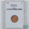 Image 1 : 1957 Canada 1-cent PNG Certified MS-67; Red