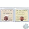 Image 1 : 1981 and 1983 Canada Certified 1-cent Coins. You will receive the 1981 1c ICCS Certified MS-67 NBU a